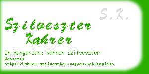 szilveszter kahrer business card